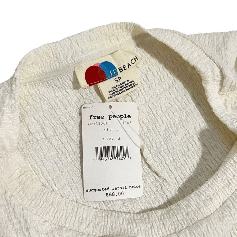 Free People NWT Small Women's White Marni Tiered Tunic Blouse Top - Picture 3 of 11